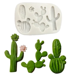 Cactus Plant Silicone Mold – DIY Fondant, Cake, Resin & Craft Mold for Cupcakes, Cookies, Candies & More (M2636)