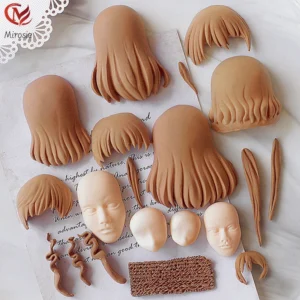 Mirosie Fondant Doll Baby Face Silicone Cake Mold – Handmade Cartoon Character Mold for Cake Decorating, Clay, Resin & Crafts