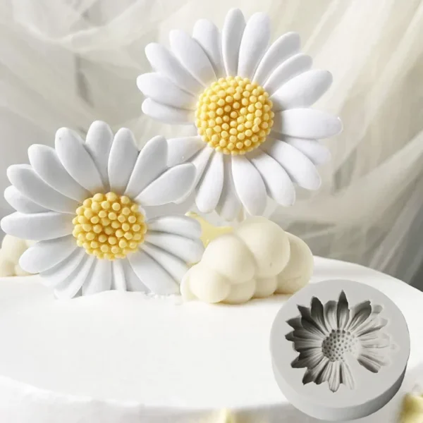 3D Daisy & Sunflower Silicone Mold – Multi-Purpose Flower Mold for Baking, Soap, Epoxy & Candle DIY Projects