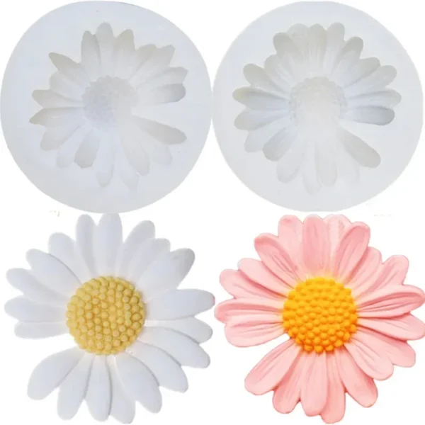 3D Daisy & Sunflower Silicone Mold – Multi-Purpose Flower Mold for Baking, Soap, Epoxy & Candle DIY Projects - Image 4